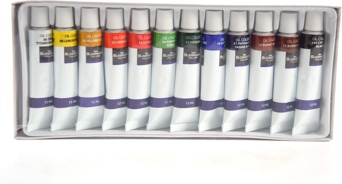 Acrylverf Set met 12 kleuren Tubes |12 x 12 ml| Hoge kwaliteit niet giftige rijke pigmenten Perfect voor papier steen hout T-Shirt Canvas, ideaal voor kinderen en volwassenen, beginners of professioneel